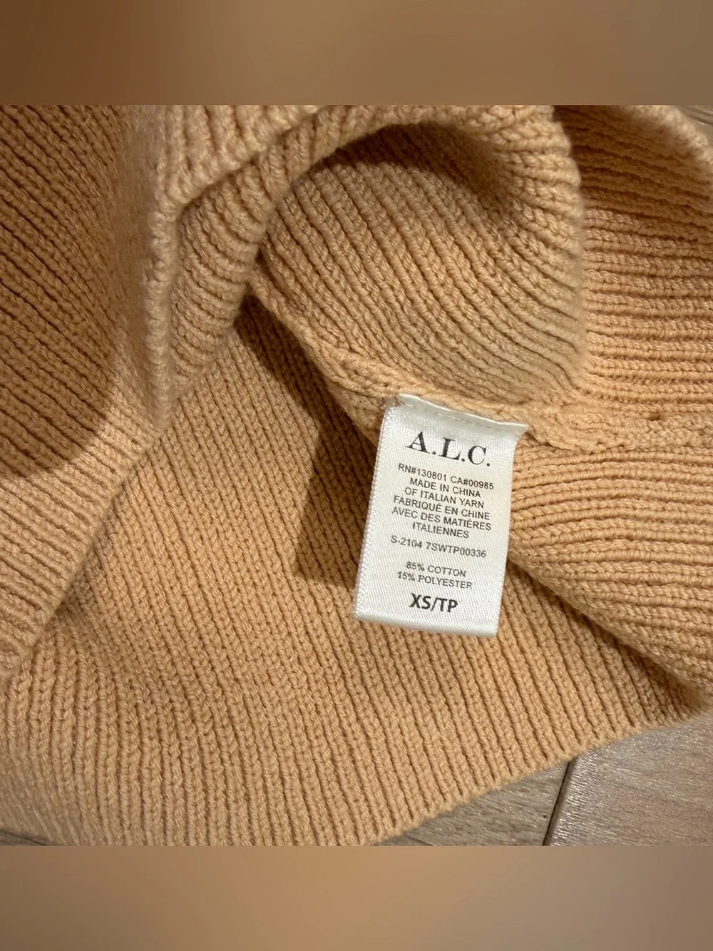 A L C Greyson Ribbed Cropped Tank Top - Nude - Picture 7 of 7